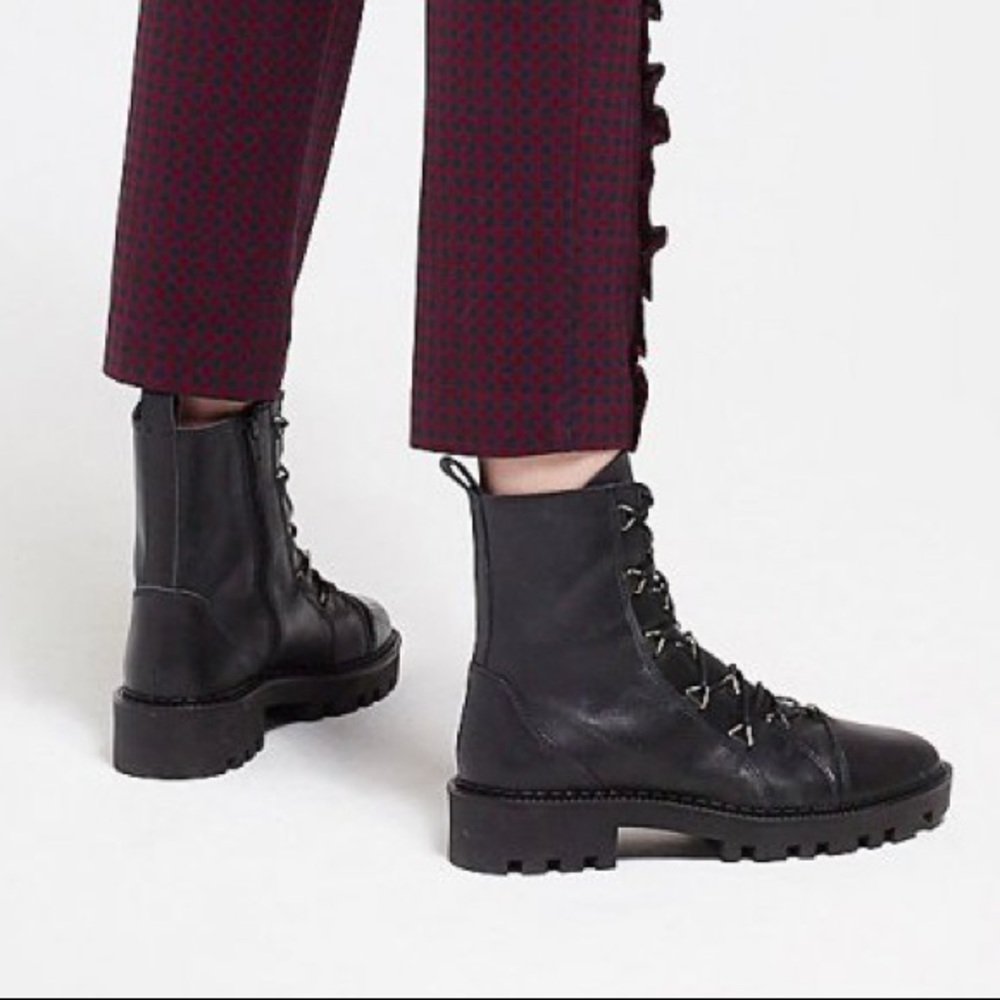 Zara black detailed combat boots
